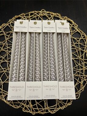 8PK 2pk Pattern Taper Candles Black and White - Threshold™ unscented